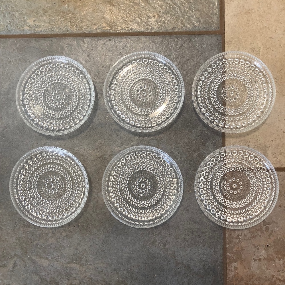 Iittala Finland Kastehelmi vintage dewdrop glass coasters